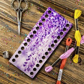 Floss Organizer &ndash; &ldquo;Wisteria, Narrow Rectangular&rdquo; FLZ(P)-058