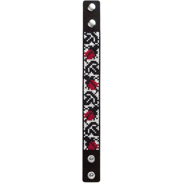 Faux Leather Cross-Stitch Kit &ndash; &ldquo;Bracelet&rdquo; (2.2 &times; 22 cm) FLHL-034 Black