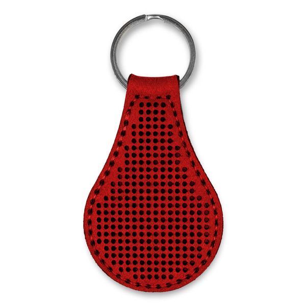 Faux Leather Embroidery Blank &ndash; &ldquo;Keychain&rdquo; FLBE(BB)-058 Red