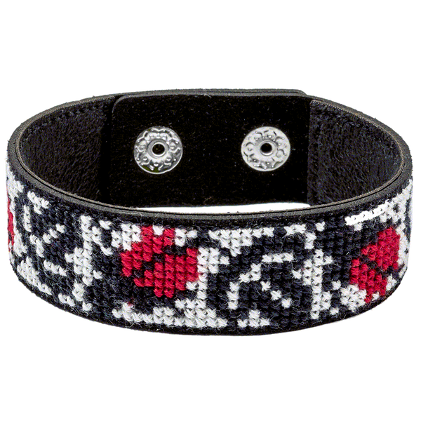 Faux Leather Cross-Stitch Kit &ndash; &ldquo;Bracelet&rdquo; (2.2 &times; 22 cm) FLHL-034 Black