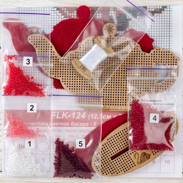 Wooden Bead Embroidery Kit &ndash; &ldquo;Teapot&rdquo; FLK-124