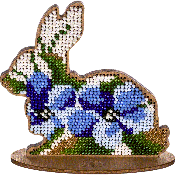 Wooden Bead Embroidery Kit &ndash; &ldquo;Bunny&rdquo; FLK-275
