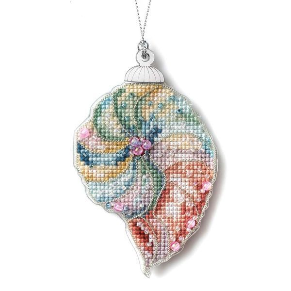 Plastic Cross-Stitch Kit &ndash; &ldquo;Christmas Ornament &ndash; Ocean Spiral&rdquo; (Double-Sided) FLX-147