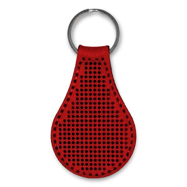 Faux Leather Embroidery Blank &ndash; &ldquo;Keychain&rdquo; FLBE(BB)-058 Red
