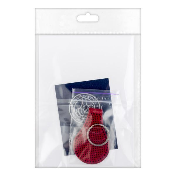Faux Leather Embroidery Blank &ndash; &ldquo;Keychain&rdquo; FLBE(BB)-058 Red