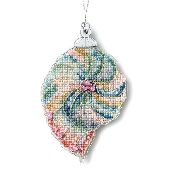 Plastic Cross-Stitch Kit &ndash; &ldquo;Christmas Ornament &ndash; Ocean Spiral&rdquo; (Double-Sided) FLX-147