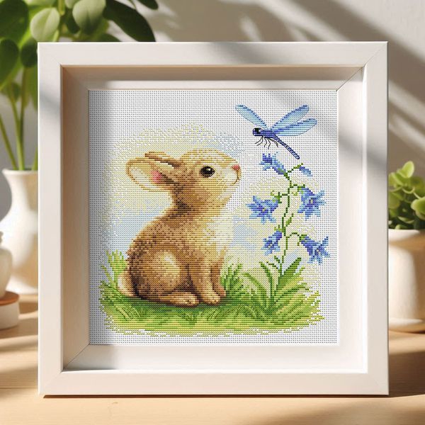 Cross-Stitch Pattern &ndash; "Bunny and Dragonfly" WLP-056