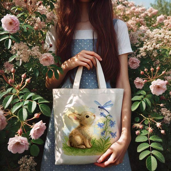 Cross-Stitch Pattern &ndash; "Bunny and Dragonfly" WLP-056