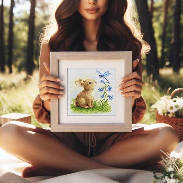 Cross-Stitch Pattern &ndash; "Bunny and Dragonfly" WLP-056