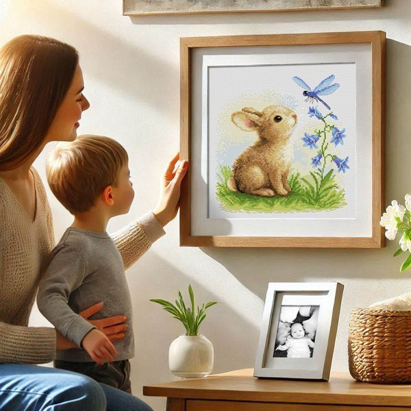 Cross-Stitch Pattern &ndash; "Bunny and Dragonfly" WLP-056