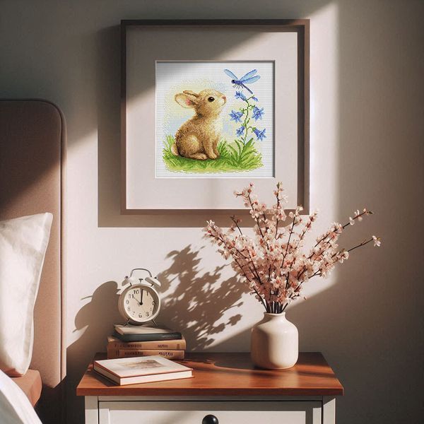 Cross-Stitch Pattern &ndash; "Bunny and Dragonfly" WLP-056