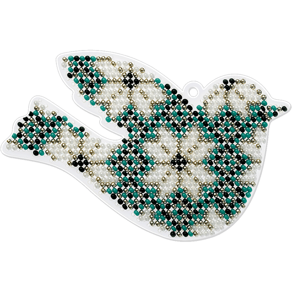 Bead Embroidery Kit (Plastic Base) &ndash; &ldquo;Christmas Ornament &ndash; Bird&rdquo; FLPL-012