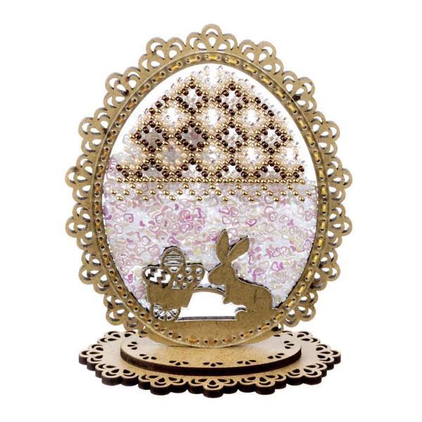 Bead Embroidery Kit (Plastic Base) &ndash; &ldquo;Easter Egg&rdquo; (Double-Sided) FLPL-083