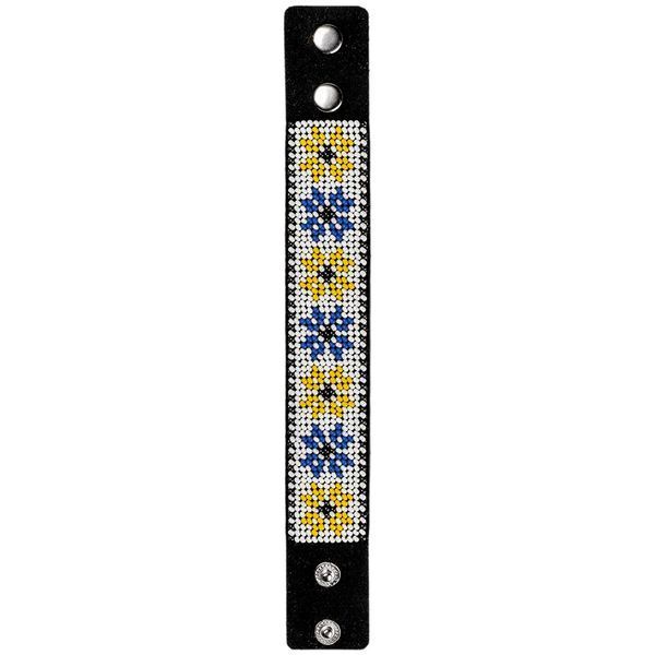 Faux Leather Bead Embroidery Kit &ndash; &ldquo;Bracelet&rdquo; (3 &times; 22 cm) FLBB-007 Black