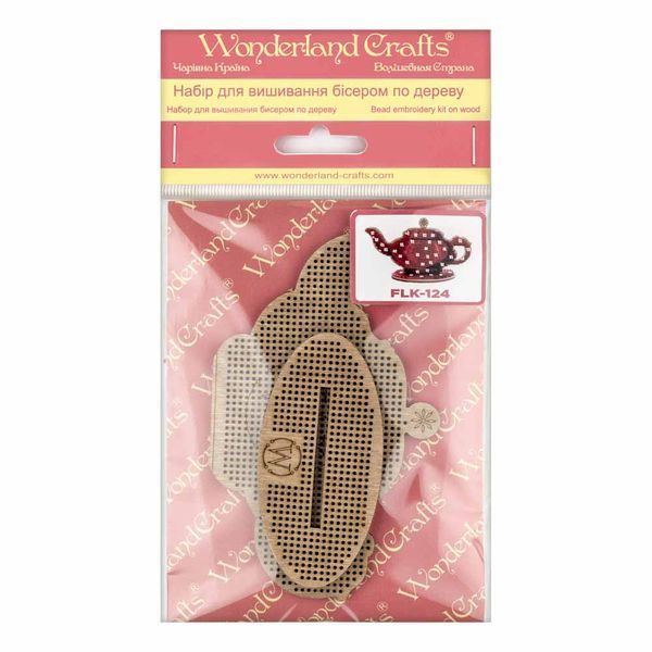 Wooden Bead Embroidery Kit &ndash; &ldquo;Teapot&rdquo; FLK-124