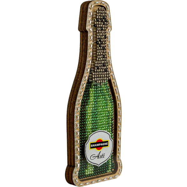 Wooden Bead Embroidery Kit &ndash; &ldquo;Champagne Bottle&rdquo; FLK-356