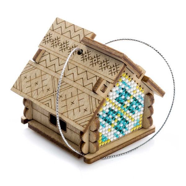 Wooden Bead Embroidery Kit &ndash; &ldquo;Mountain House&rdquo; FLK-562