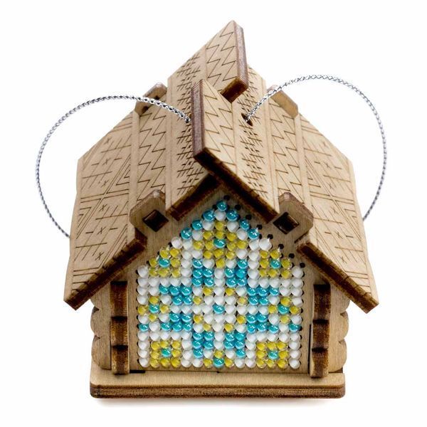Wooden Bead Embroidery Kit &ndash; &ldquo;Mountain House&rdquo; FLK-562