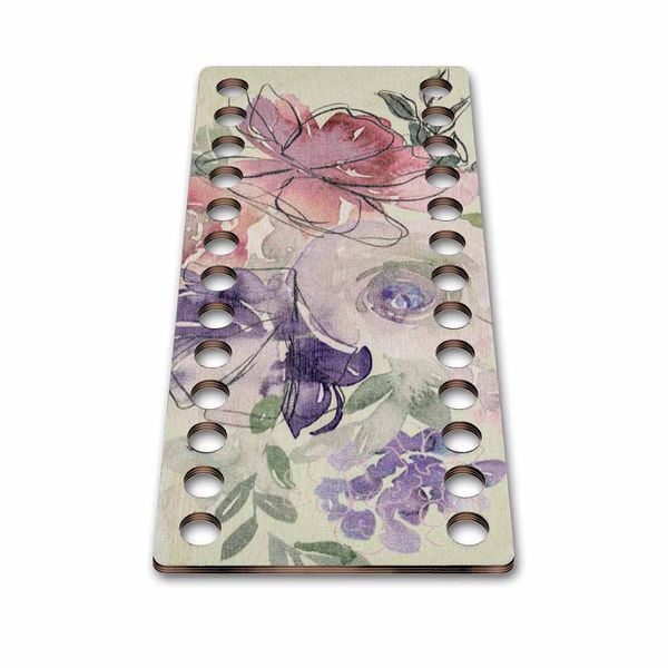 Floss Organizer &ndash; &ldquo;Watercolor Flowers, Narrow Rectangular&rdquo; FLZ(P)-092