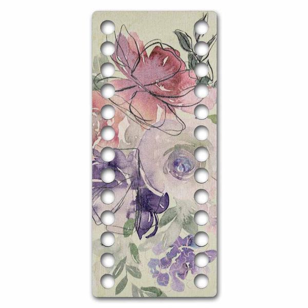 Floss Organizer &ndash; &ldquo;Watercolor Flowers, Narrow Rectangular&rdquo; FLZ(P)-092