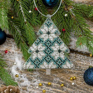 Bead Embroidery Kit (Plastic Base) &ndash; &ldquo;Christmas Ornament &ndash; Christmas Tree&rdquo; FLPL-013
