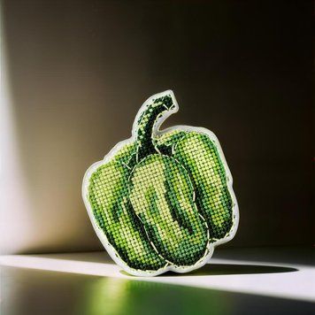 Plastic Cross-Stitch Kit &ndash; "Green Pepper" (Double-Sided) FLX-049