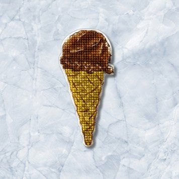 Plastic Cross-Stitch Kit &ndash; "Choco Ice Cream" (Double-Sided) FLX-081