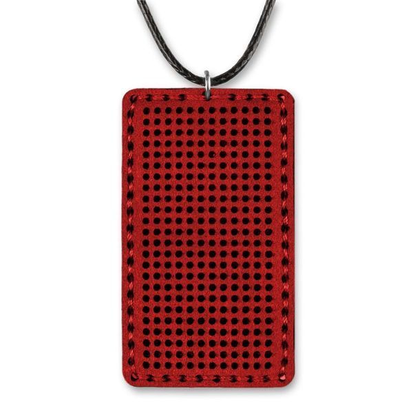 Faux Leather Embroidery Blank &ndash; &ldquo;Pendant&rdquo; FLBE(BB)-059 Red