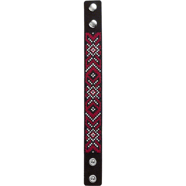 Faux Leather Cross-Stitch Kit &ndash; &ldquo;Bracelet&rdquo; (2.2 &times; 22 cm) FLHL-035 Black