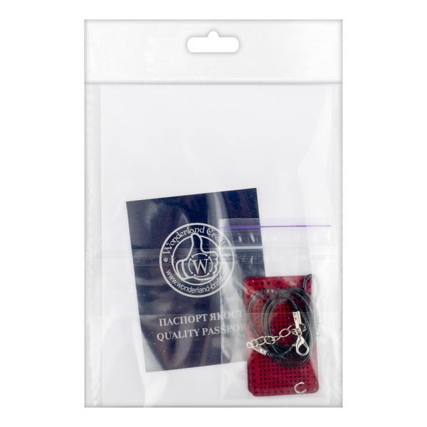 Faux Leather Embroidery Blank &ndash; &ldquo;Pendant&rdquo; FLBE(BB)-059 Red