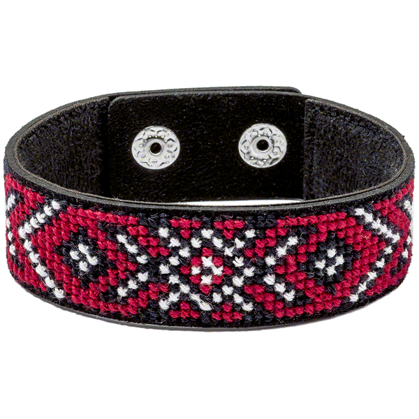 Faux Leather Cross-Stitch Kit &ndash; &ldquo;Bracelet&rdquo; (2.2 &times; 22 cm) FLHL-035 Black