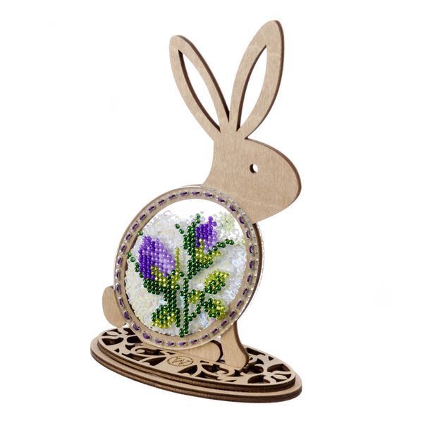 Bead Embroidery Kit (Plastic Base) &ndash; &ldquo;Spring Bunny&rdquo; (Double-Sided) FLPL-084