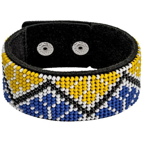 Faux Leather Bead Embroidery Kit &ndash; &ldquo;Bracelet&rdquo; (3 &times; 22 cm) FLBB-008 Black