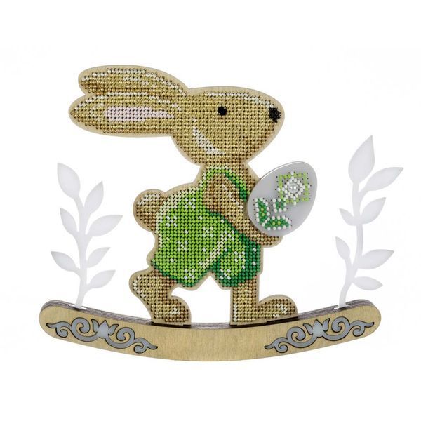 Wooden Bead Embroidery Kit &ndash; &ldquo;Rocking Bunny &ndash; Spring Knight&rdquo; FLK-573