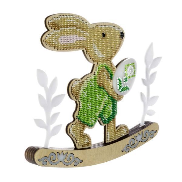 Wooden Bead Embroidery Kit &ndash; &ldquo;Rocking Bunny &ndash; Spring Knight&rdquo; FLK-573