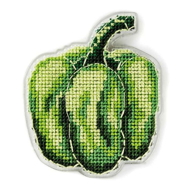 Plastic Cross-Stitch Kit &ndash; "Green Pepper" (Double-Sided) FLX-049