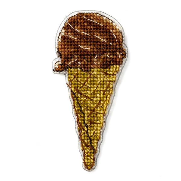 Plastic Cross-Stitch Kit &ndash; "Choco Ice Cream" (Double-Sided) FLX-081