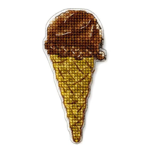 Plastic Cross-Stitch Kit &ndash; "Choco Ice Cream" (Double-Sided) FLX-081