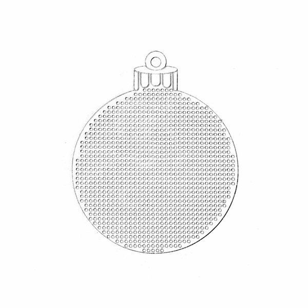 Plastic Embroidery Blank &ndash; &ldquo;Christmas Tree Ball&rdquo; FLBE(PL)-001