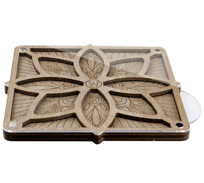 Bead Organizer Box &ndash; &ldquo;Floral Mandala&rdquo;, With Clear Lid FLZB-191