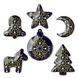 Faux Leather Bead Embroidery Kit &ndash; &ldquo;Winter Symphony Christmas Ornaments&rdquo; (6 pcs, Double-Sided) FLBB-123 Blue FLBB-123 photo 2