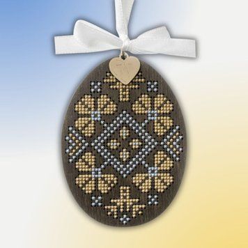 Wooden Cross-Stitch Kit &ndash; &ldquo;Easter Egg&rdquo; FLW-098