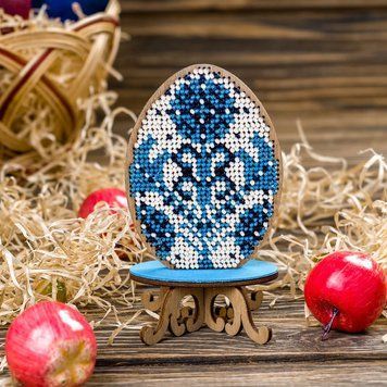 Wooden Bead Embroidery Kit &ndash; &ldquo;Easter Egg&rdquo; FLK-176