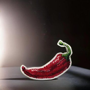 Plastic Cross-Stitch Kit &ndash; "Chili Pepper" (Double-Sided) FLX-050
