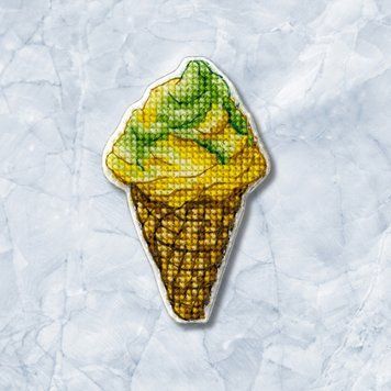 Plastic Cross-Stitch Kit &ndash; "Fruit Ice Cream" (Double-Sided) FLX-082