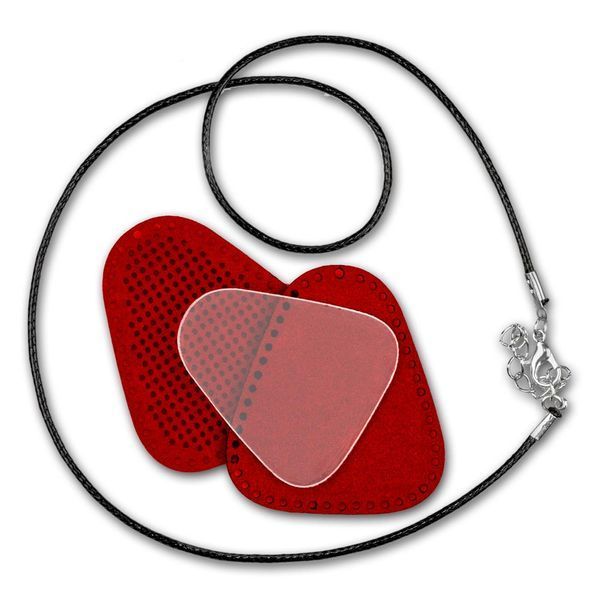 Faux Leather Embroidery Blank &ndash; &ldquo;Pendant&rdquo; FLBE(BB)-060 Red