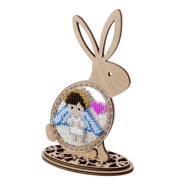 Bead Embroidery Kit (Plastic Base) &ndash; &ldquo;Tender Bunny&rdquo; (Double-Sided) FLPL-085