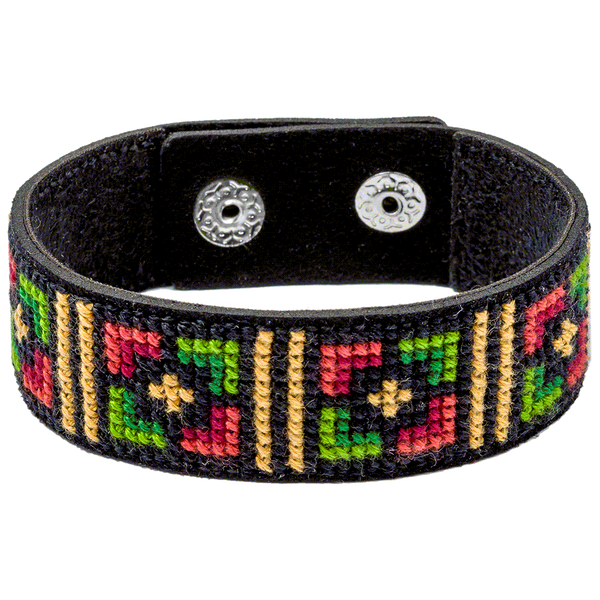 Faux Leather Cross-Stitch Kit &ndash; &ldquo;Bracelet&rdquo; (2.2 &times; 22 cm) FLHL-036 Black