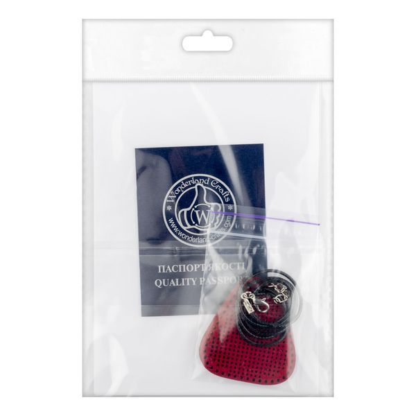 Faux Leather Embroidery Blank &ndash; &ldquo;Pendant&rdquo; FLBE(BB)-060 Red