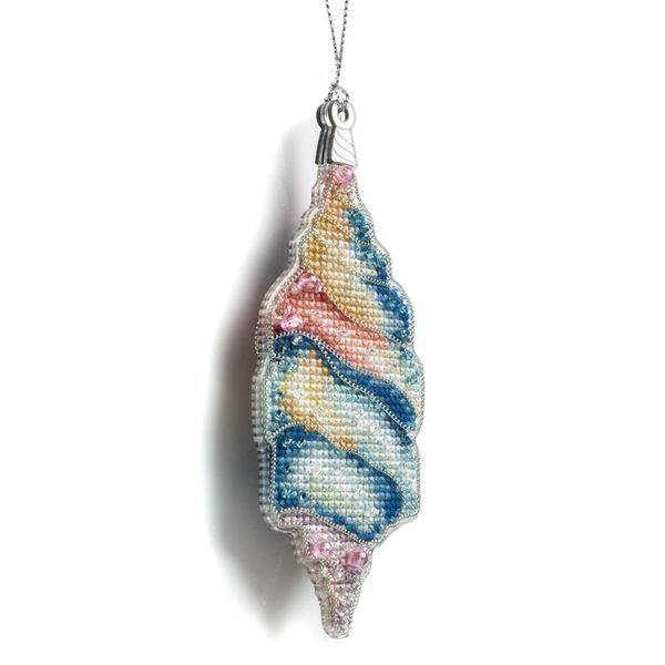 Plastic Cross-Stitch Kit &ndash; &ldquo;Christmas Ornament &ndash; Ocean Shell&rdquo; (Double-Sided) FLX-149